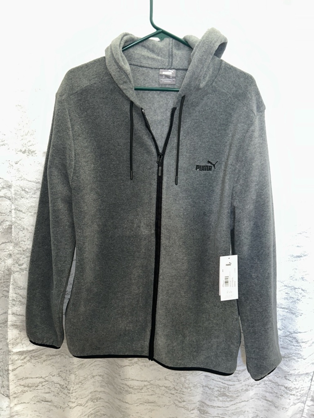 Puma Men’s Gray Full-Zip Hooded Jacket